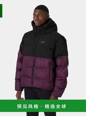 欧洲直邮Helly Hansen 男士紫色/黑色聚酰胺Oslo图案蓬松夹克