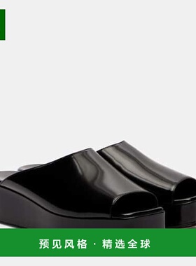 香港直邮The Row 女士 Emi 漆皮防水台凉拖 black黑色 舒适时尚