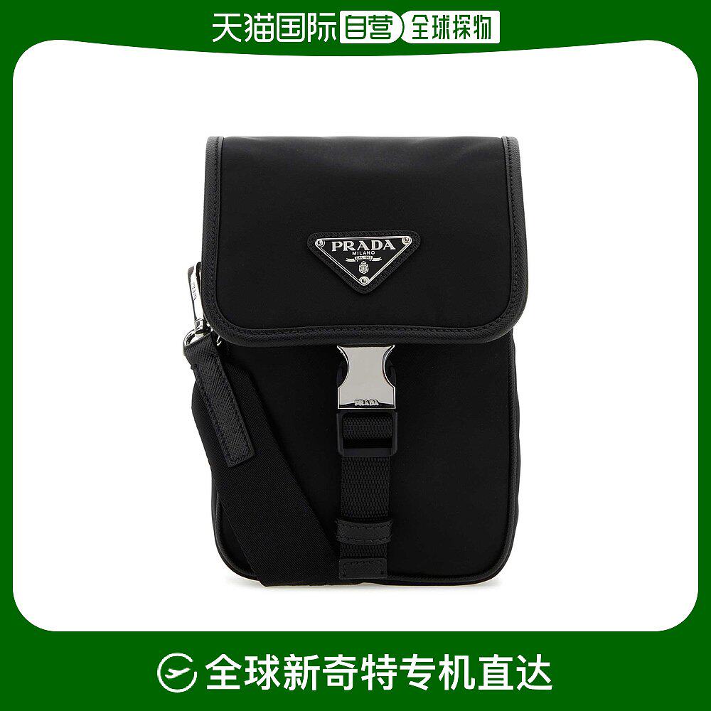 【99新未使用】欧洲直邮prada 男士 手提包普拉达真皮斜挎包尼龙