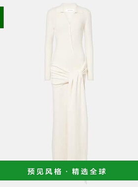 1h可退 香港直邮AYA MUSE 女士 Saros 垂褶棉混纺长款连衣裙