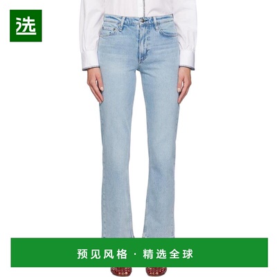 1h可退 【美国直邮】rag bone 蓝色 Harlow 全长直筒牛仔裤 女装