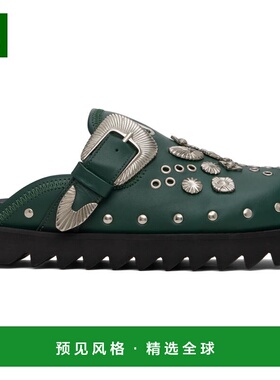 1h可退 香港直邮toga 男士 独家发售绿色 Eyelet Metal Sabot 穆