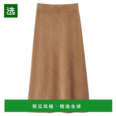 1h可退 香港直邮LISA YANG 女士 Asta 磨毛山羊绒中长半身裙 2023