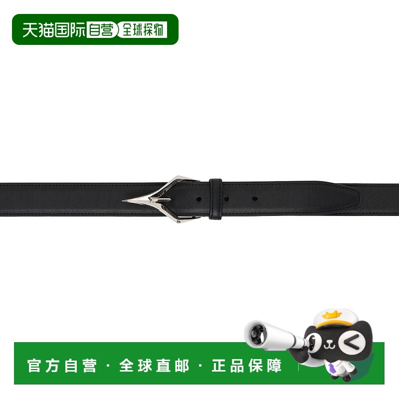 1h可退 香港直邮Mugler 穆勒 男士 黑色 Spiky Leather 腰带 25P1