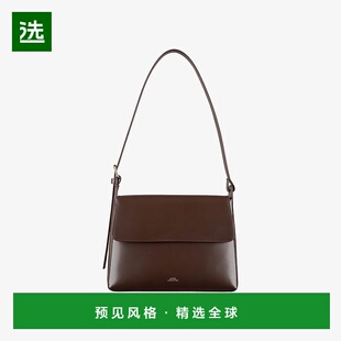 欧洲直邮APC Virginie系列女士深棕色皮革单肩包手提包