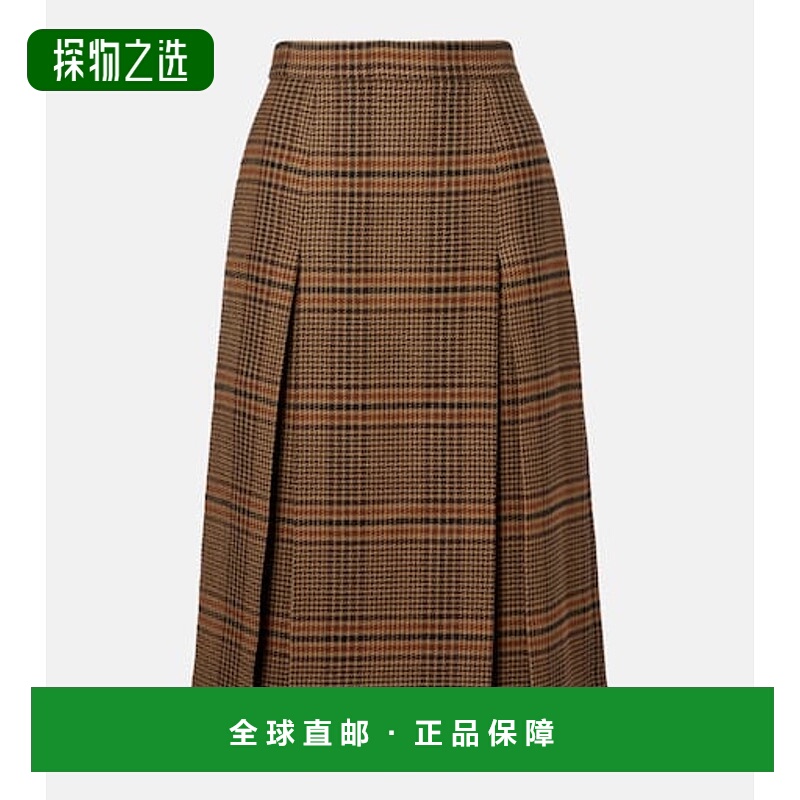 1h可退 香港直邮Saint Laurent 圣罗兰 女士 威尔士王子格纹羊毛