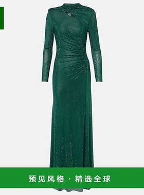 1h可退 香港直邮Self-Portrait 女士 精饰褶皱睡裙 green绿色 舒