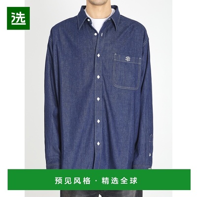 香港直邮CELINE 男士衬衫 RC0BE3241GGG3 SS2026 蓝色 Denim over