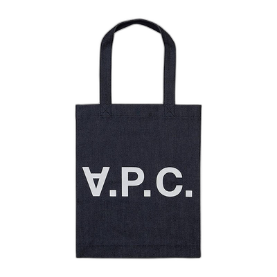 欧洲直邮A.P.C Laure系列男女通用日本牛仔帆布字母托特包手提包