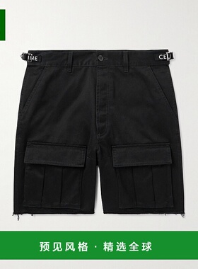 香港直邮1h可退 Celine 思琳 男士 阔腿短裤 RP03P403E black黑色
