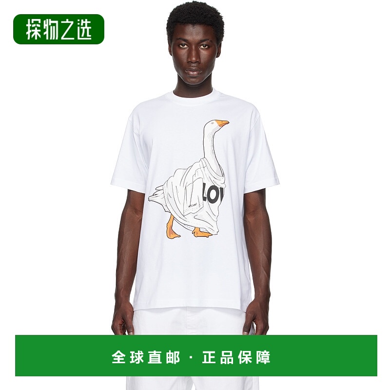 香港直邮Moschino 莫斯奇诺 男士 白色 Goose Organic Cotton T