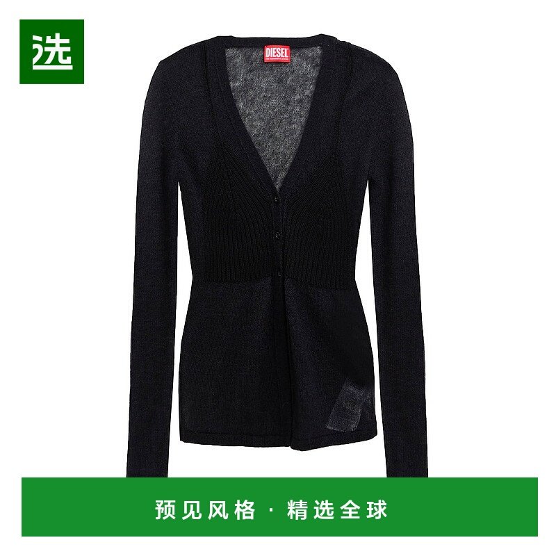香港直邮Diesel 迪赛 女士 针织开衫 black黑色 舒适时尚