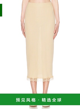 1h可退 香港直邮The Row 女士 Indira 半身裙 8438Y136 beige米色