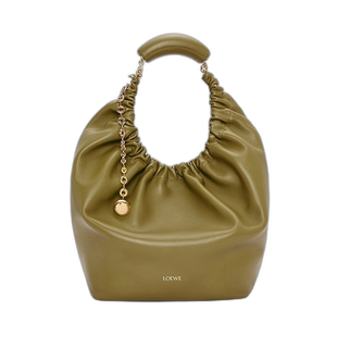 1h可退 欧洲直邮Loewe/罗意威 23新款Squeeze女士中号橄榄色小羊