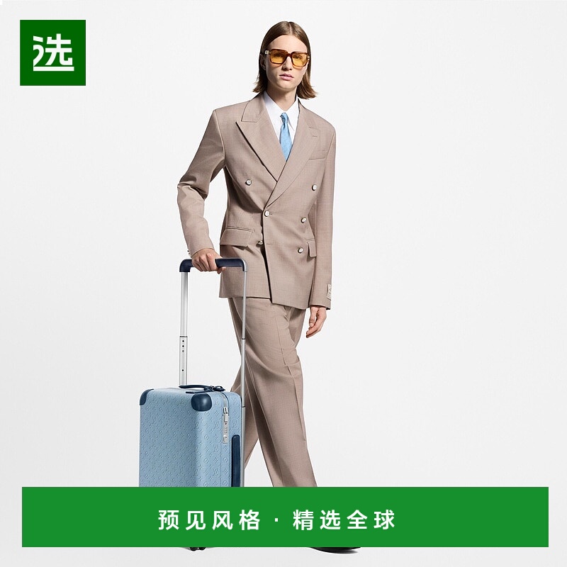 欧洲直邮LV路易威登 Horizon系列男士蓝色帆布老花图案行李箱