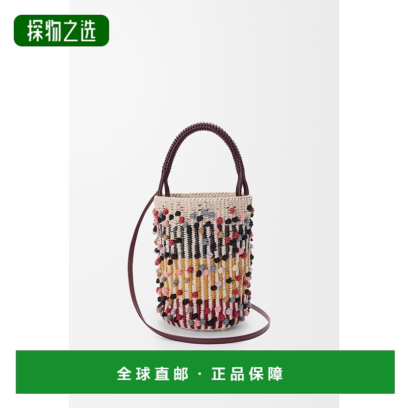 1h可退 欧洲直邮LOEWE (2025) 绳编皮革羊毛水桶包