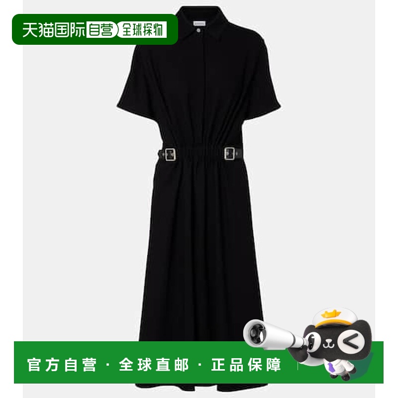1h可退 香港直邮LOEWE 罗意威 女士 束带中长连衣裙 black黑色 舒