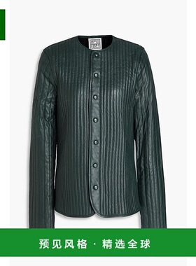 香港直邮TOTÊME 女士 绗缝皮革夹克 234WRO883LE0026136DARKGREEN