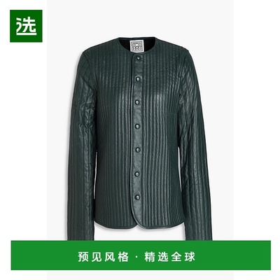 香港直邮TOTÊME 女士 绗缝皮革夹克 234WRO883LE0026136DARKGREEN