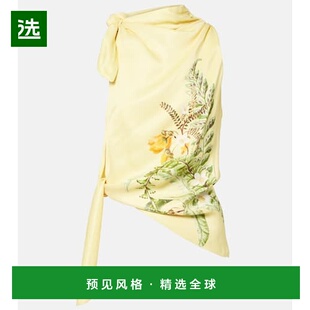 1h可退 香港直邮ALÉMAIS 女士 Sol 印花打结领上衣 yellow黄色 舒