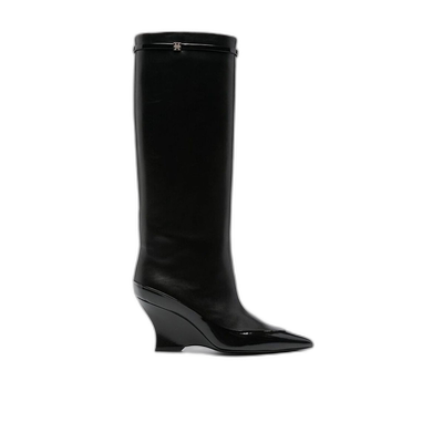 香港直邮Givenchy 徽标尖头长筒靴 BE7037E22E