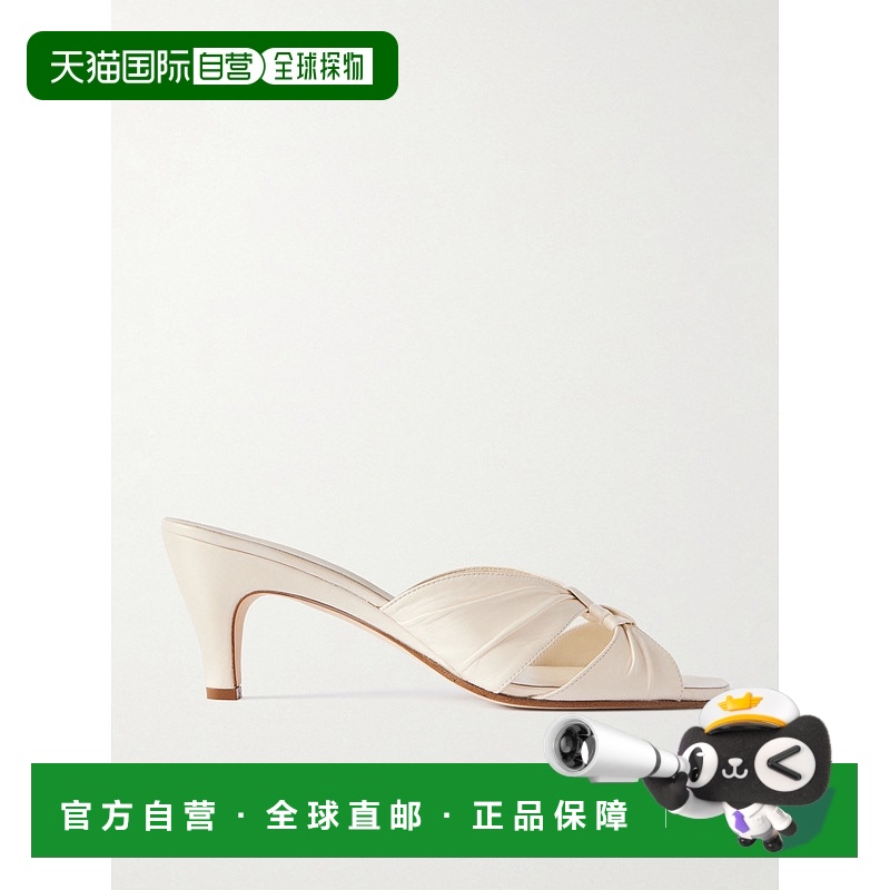 1h可退 香港直邮The Row 女士 打结皮质凉拖 F1499N60C white白色