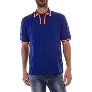 香港直邮Versace 徽标POLO衫 A70668A209760BLUARANCIONE范思哲