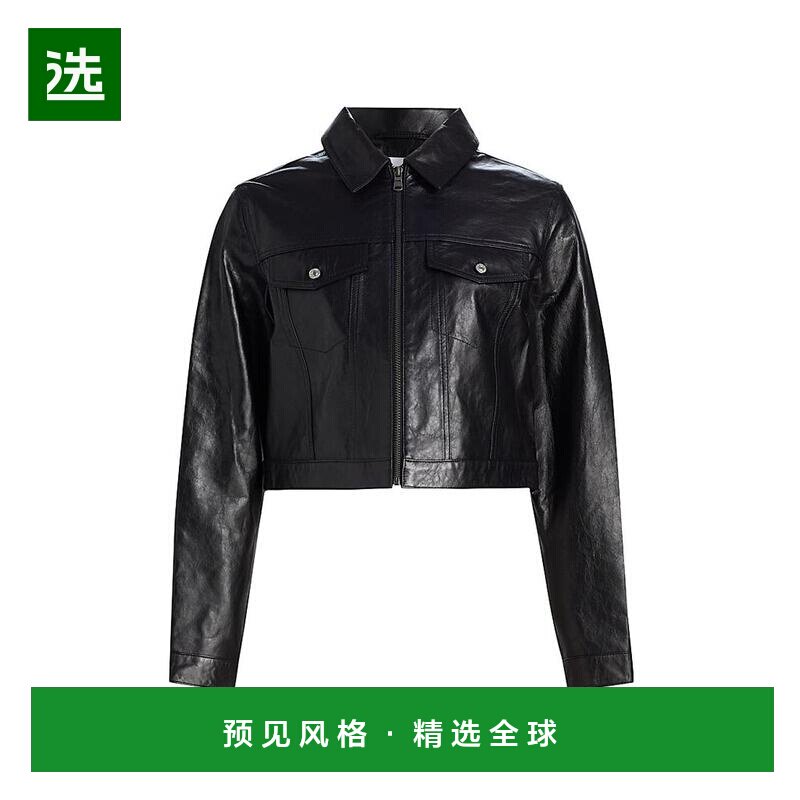 【美国直邮】re done 女士 皮质外套长袖夹克