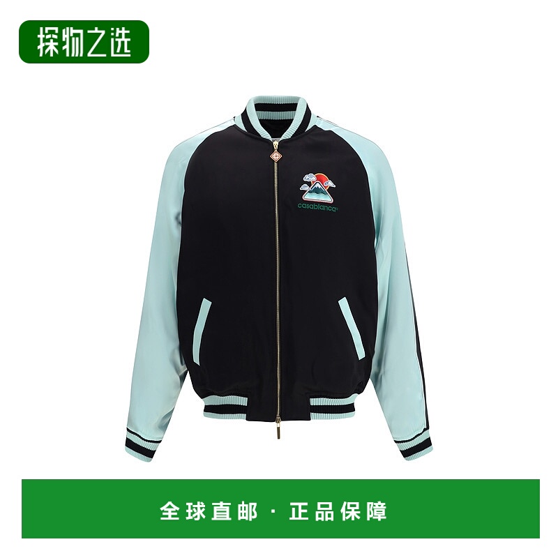 香港直邮Casablanca 男士 Two-tone 缎面短夹克 MPF25JK38301BLAC