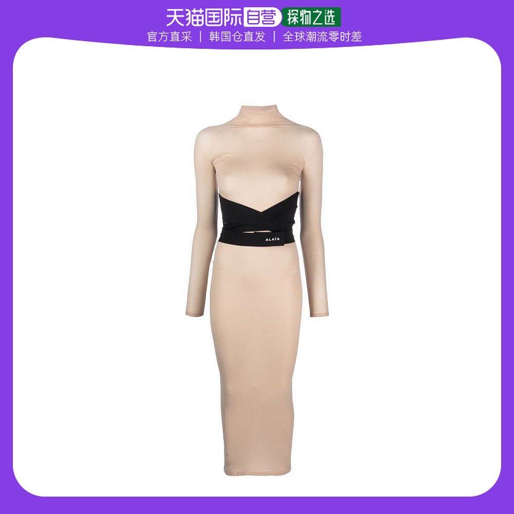 韩国直邮ALAIA23FW中长连衣裙女AA9R23844M827178BEIGE-封面