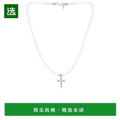 1h可退 香港直邮Emanuele Bicocchi 男士 Fleury 珍珠十字架项链