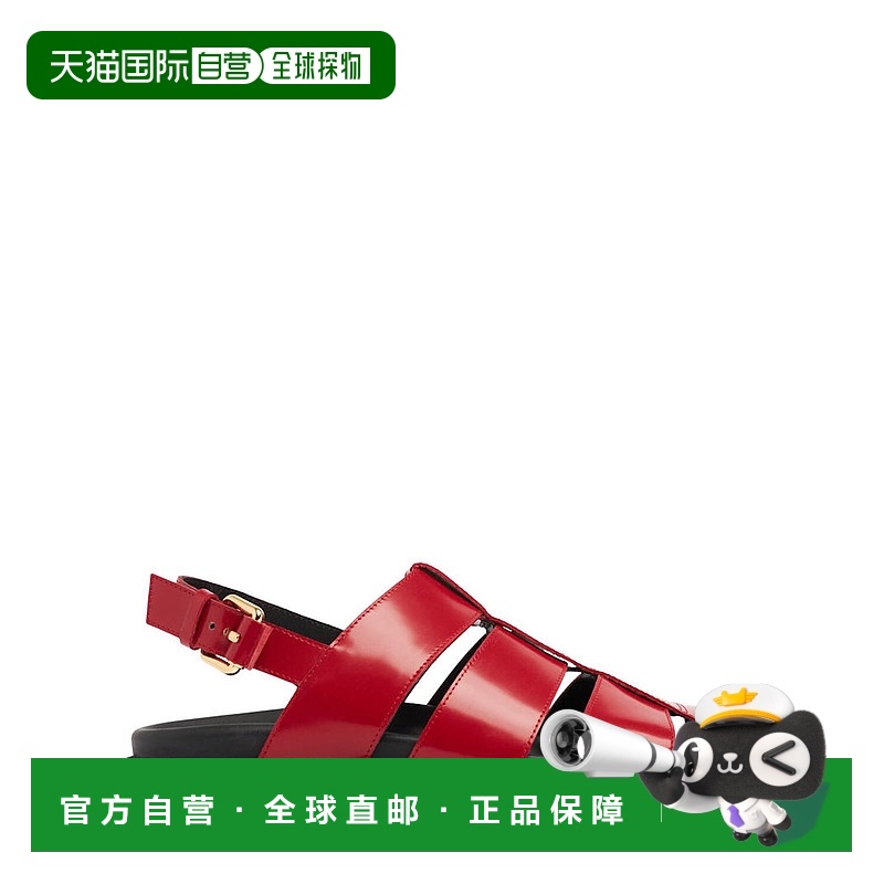 1h可退 香港直邮Moschino 莫斯奇诺 女士 30毫米皮革凉鞋