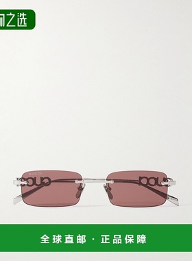 1h可退 香港直邮Gucci 古驰 男士 矩形框无框镀银太阳眼镜 GG1808