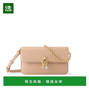 1h可退 欧洲直邮LV/路易威登 chaîne LV Bloom女士沙色小牛皮单肩