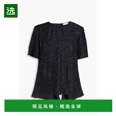 1h可退 香港直邮LOULOU STUDIO 女士 Eka 斜纹丝绸上衣 EKABLACK