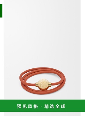 1h可退 欧洲直邮Loewe罗意威 Pebble女士橙色/金色小牛皮鹅卵石纹