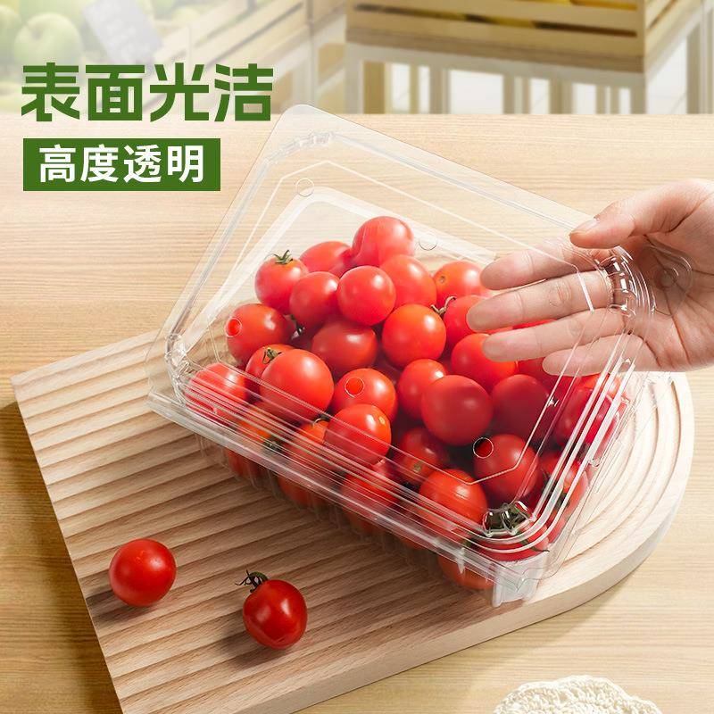 一性次pt加厚带盖e水果盒透塑明果切盒子水果QHP生鲜超市打包吸盒