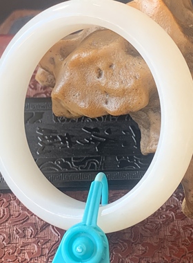 新疆山料白玉57圈口宽版手镯