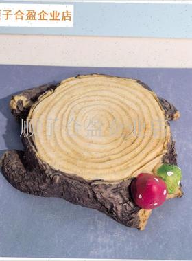 迷你仿真小木桩i桥树脂摆件微景C观装饰品沙盘盆景爬宠鱼缸沉水.