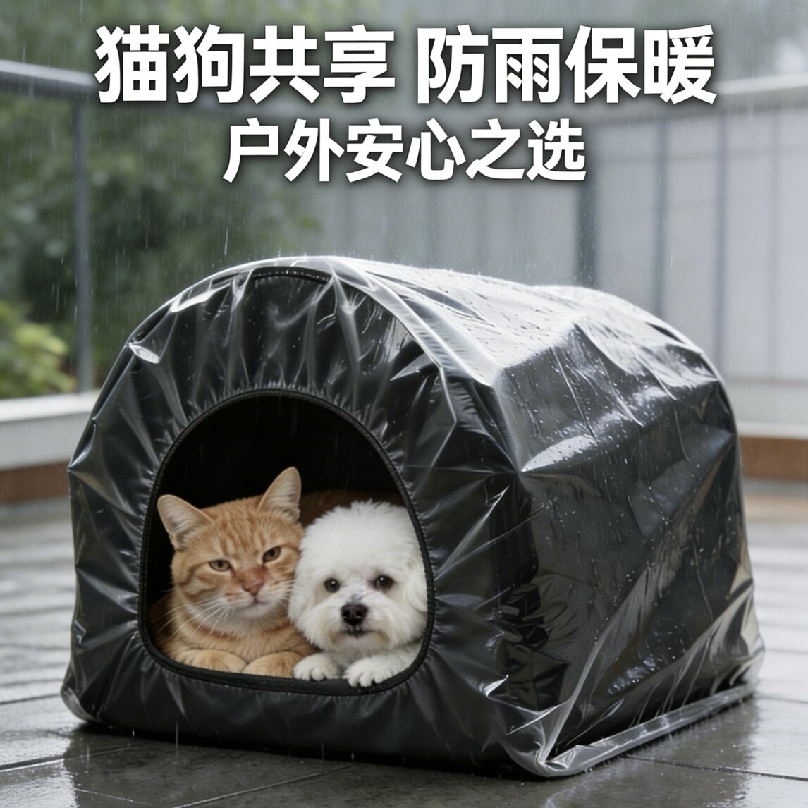 户外防雨猫窝防水狗窝暴雨防晒防潮速干宠物窝隔热流浪猫防雨罩
