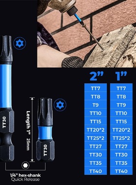 27PCS21PCS件套梅花带孔批头套装S2材质黑色彩圈抗冲击批头