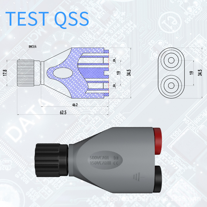 BNC公转香蕉母头banana转接头4mm香蕉插头转BNC母Q9接线柱转换头