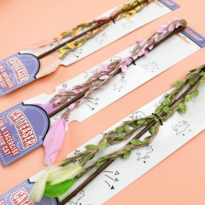 TALI它哩自然风仙女羽毛耐猫长杆用品棒铃铛抓麻绳猫咪玩具逗猫