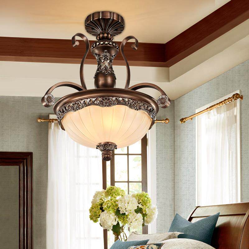 欧式单头吊灯入户门厅玄关餐厅怀旧灯具美式风格复古阳台小吊灯