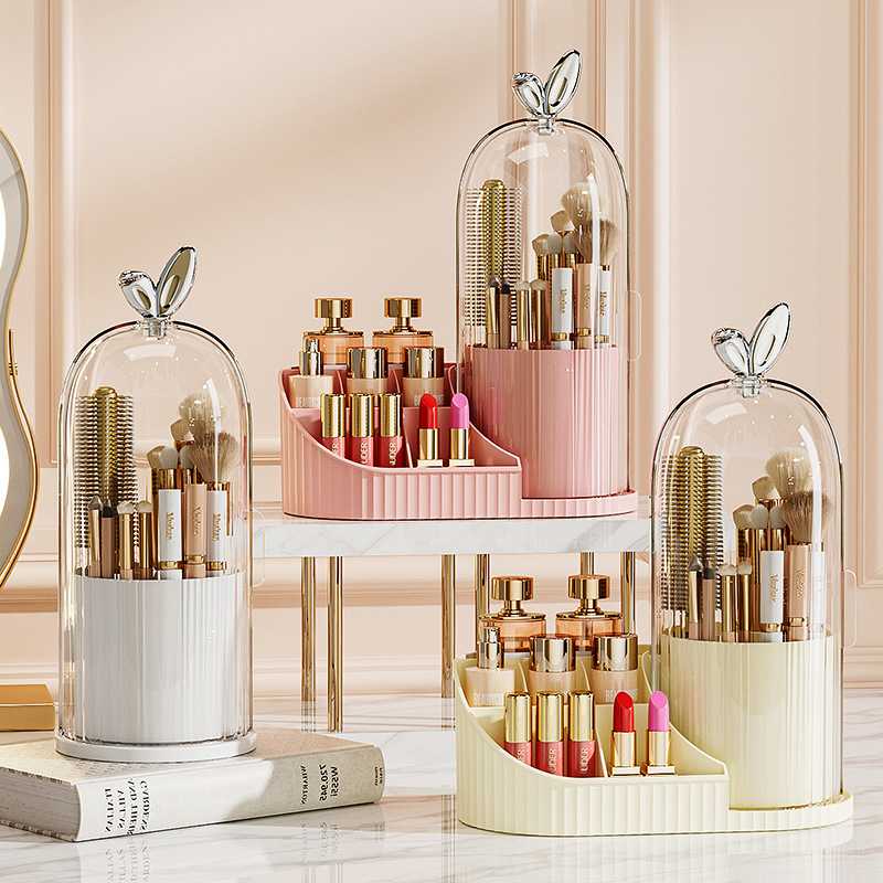 跨境多功能桌面旋转笔筒化妆品收纳盒学生宿舍抽屉收纳架文具笔筒