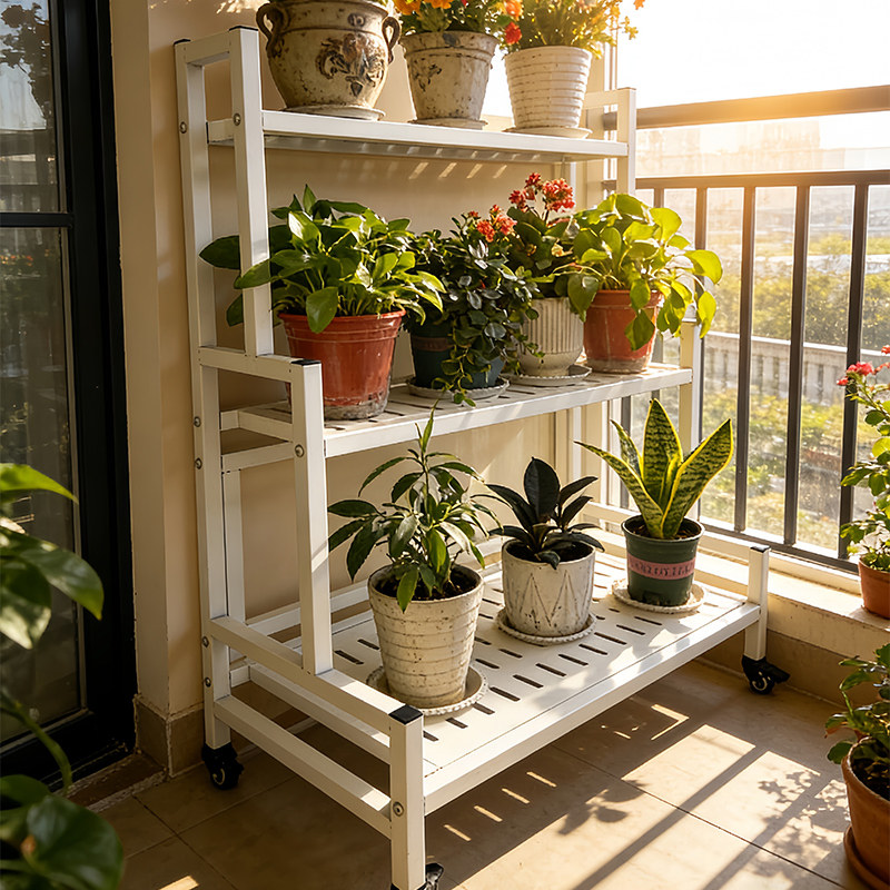 多层花架家用颜值担当阳台花盆置物架阶梯式花架简约绿植收纳架子