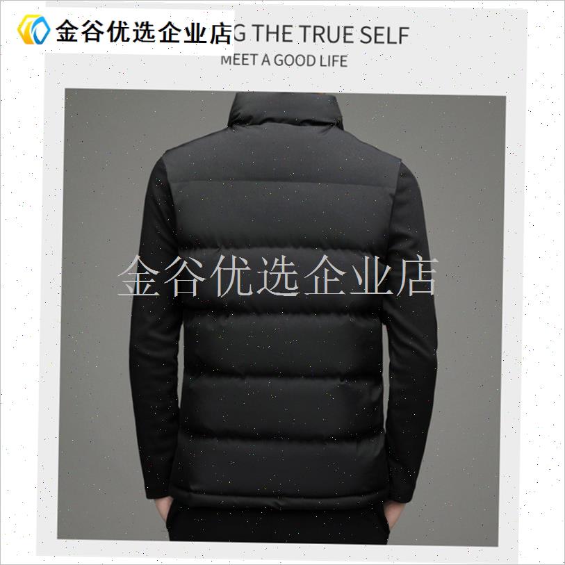 保罗轻商务d外穿羽绒棉马甲夹男士半高领坎肩加厚背心父亲无袖袄/