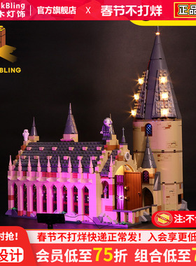 BrickBling 适用乐高75954霍格沃茨城堡积木灯饰哈利波特礼堂灯光