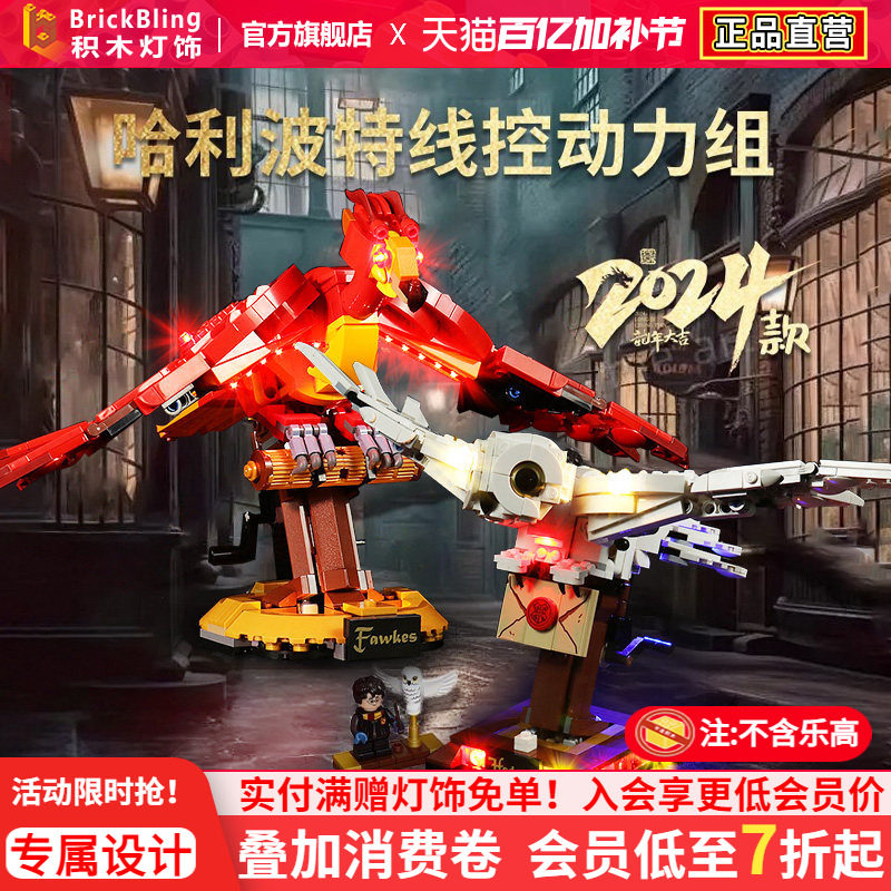 适用乐高75979哈利波特海德薇猫头鹰积木灯饰动力组马达展示盒
