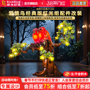 BrickBling适用乐高灯光创意IDEAS系列21365爱情鸟粉红鸟积木灯饰